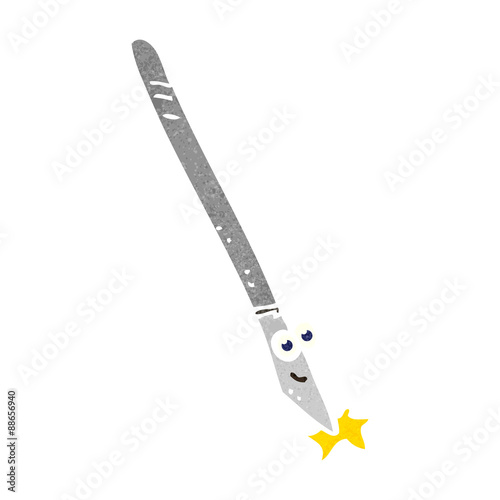 retro cartoon scalpel blade