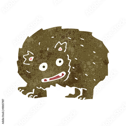 retro cartoon hairy beast cartoon
