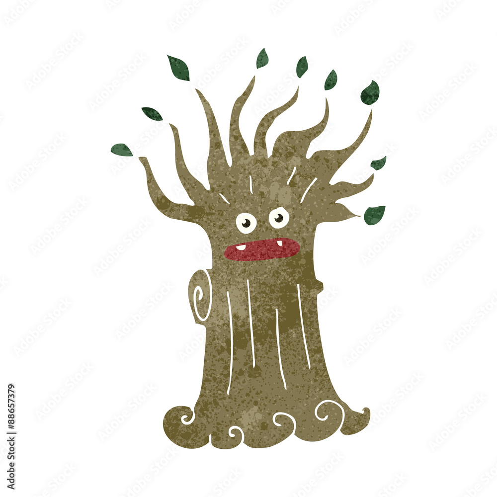 Fototapeta premium retro cartoon spooky tree