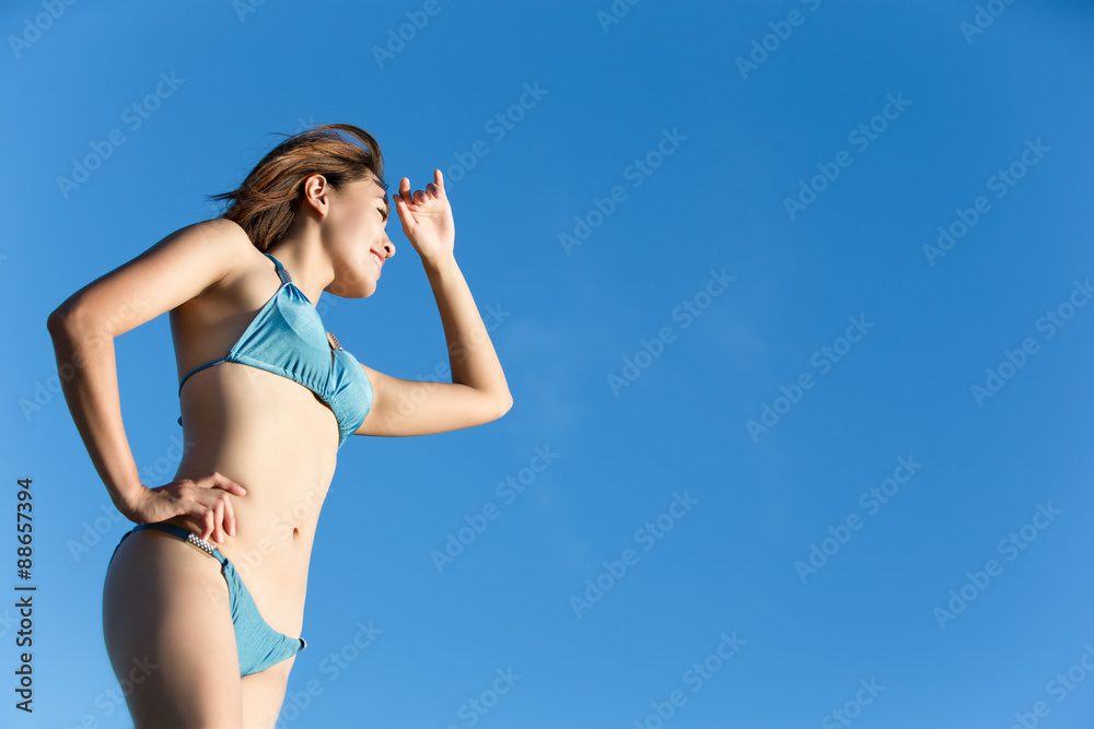 Summer and Happy bikini girl Summer and Happy bikini girl