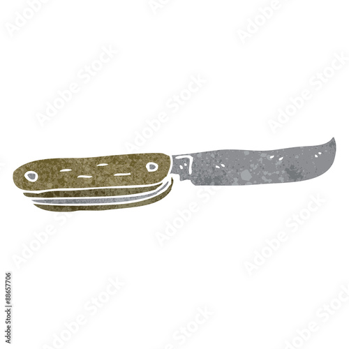 retro cartoon folding knife