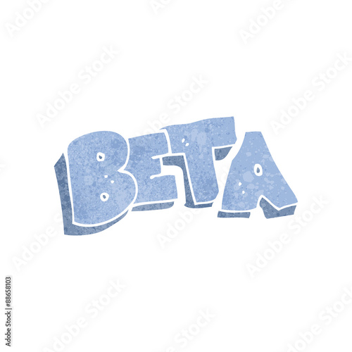 retro cartoon beta symbol