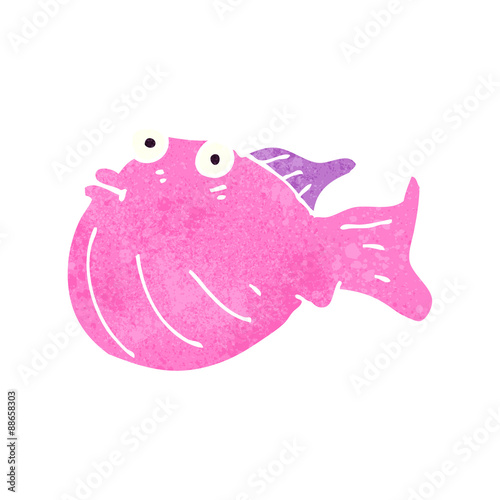 retro cartoon puffer fish