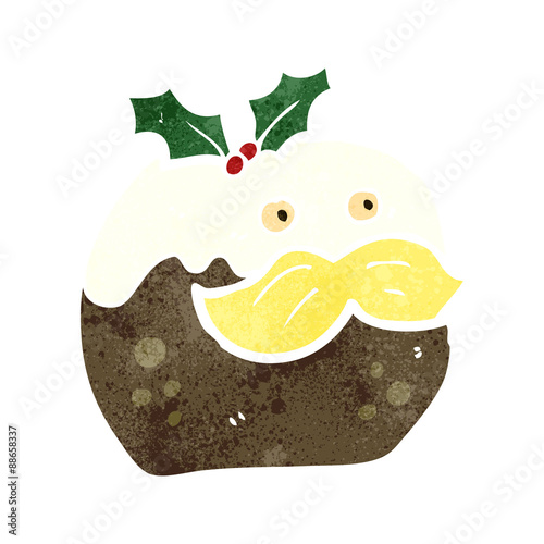 retro cartoon funny christmas pudding