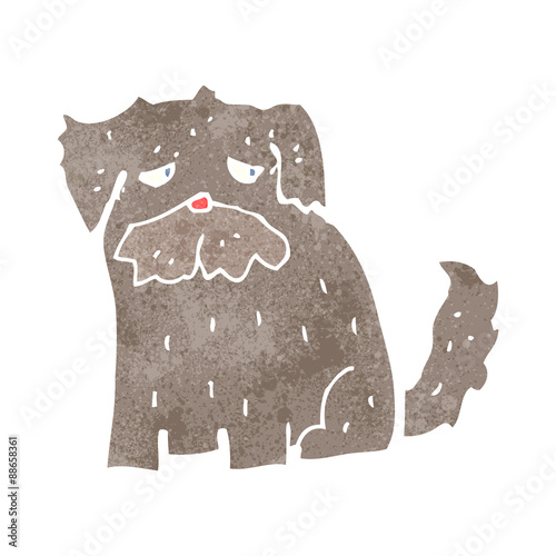 retro cartoon old dog
