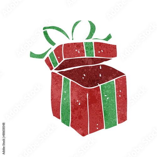 retro cartoon christmas present