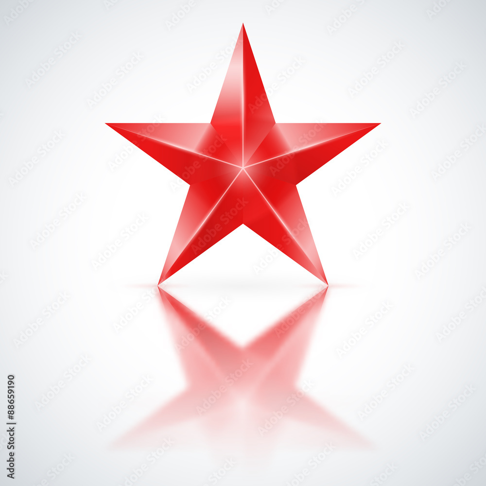 Obraz premium Red star on white background
