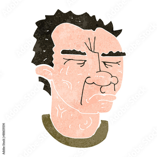 retro cartoon annoyed man