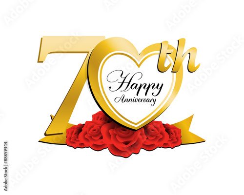 wedding anniversary logo heart 70