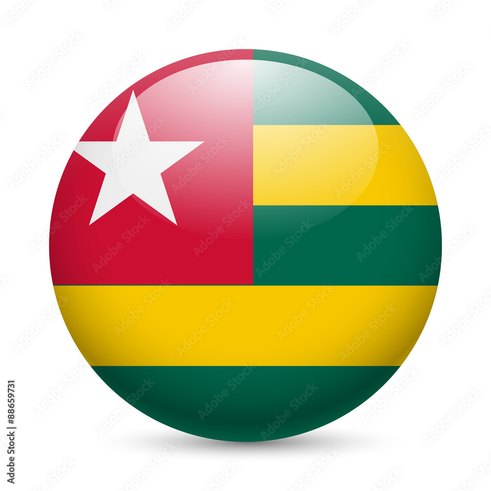 Round glossy icon of Togo Round glossy icon of Togo