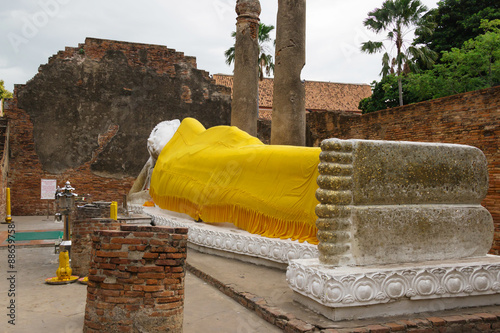 Pagoda and Buddha Status at Wat Yai Chaimongkol, Ayutthaya, Thailand
 photo