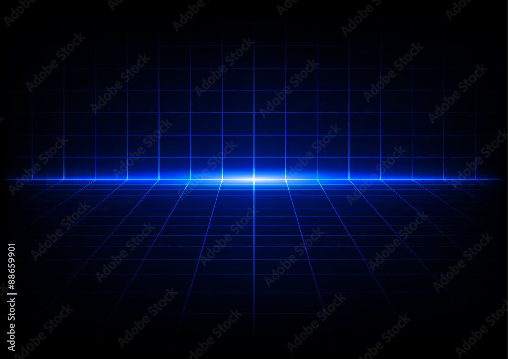 abstract blue grids perspective design background