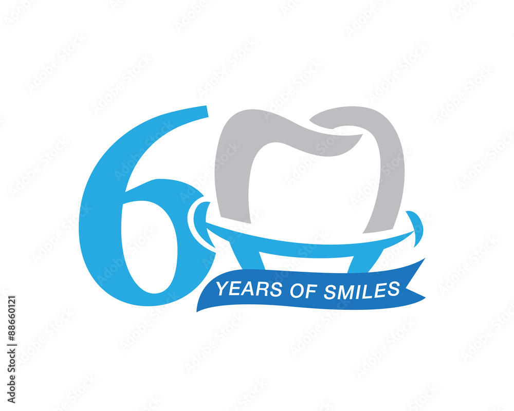anniversary tooth logo 60 anniversary tooth logo 60