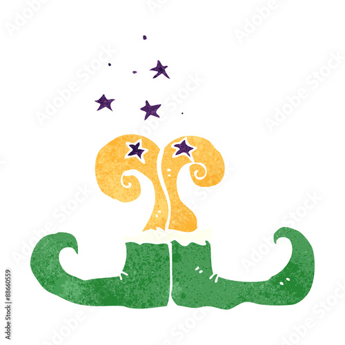 retro cartoon christmas elf shoes