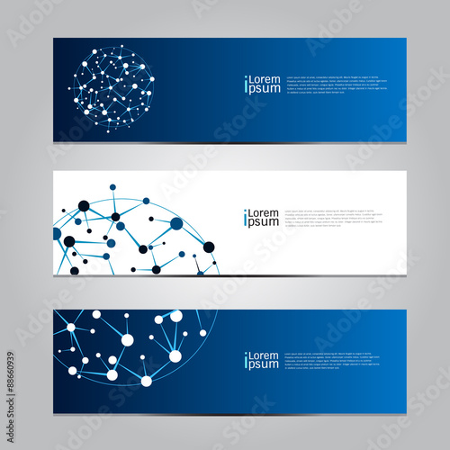 Vector design Banner network technology medical background.