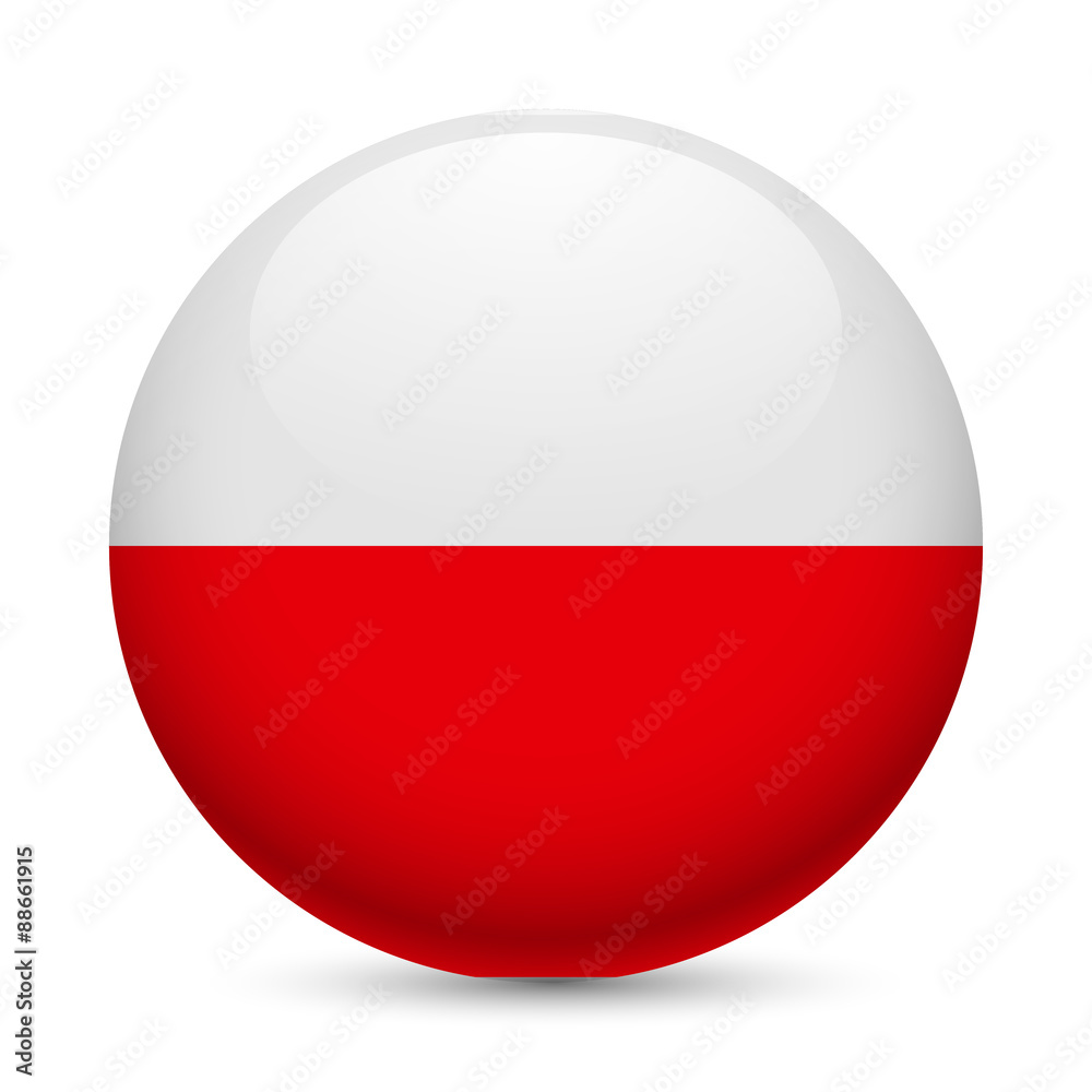 Round glossy icon of Poland Round glossy icon of Poland