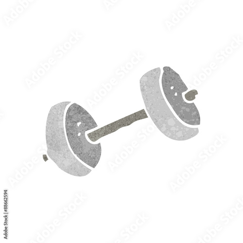 retro cartoon barbell