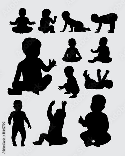 Baby activity silhouettes
