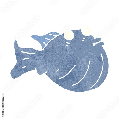 retro cartoon puffer fish
