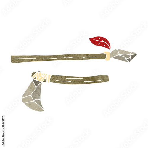 retro cartoon primitive flint weapons