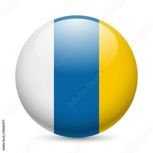 Round glossy icon of Canary Islands