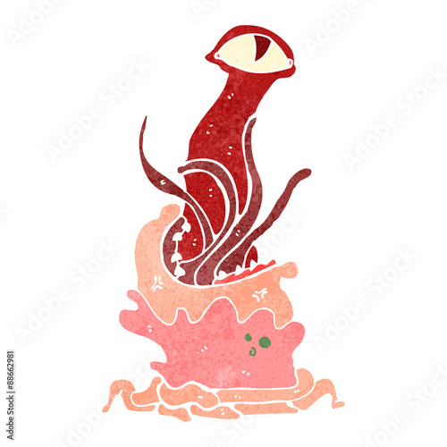 retro cartoon mutant monster,