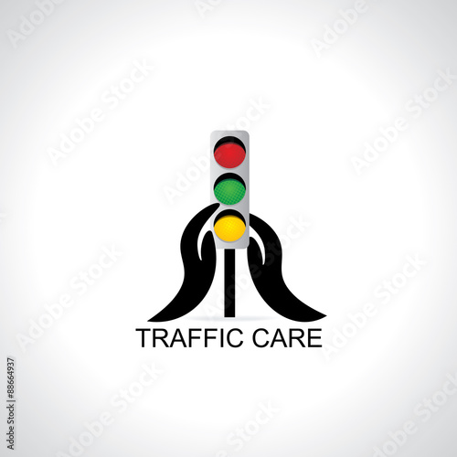 traffic signal caring with hand vector 