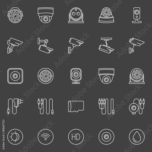 Video surveillance cameras icons