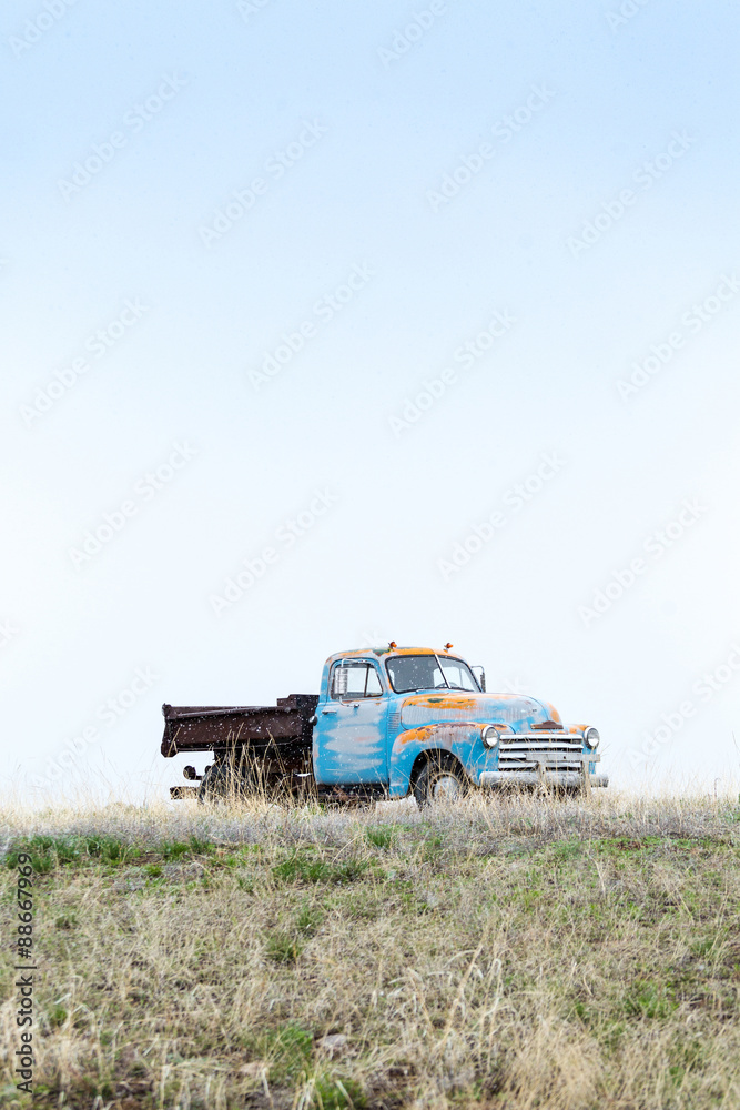 Old truck left on a middle of nowhere Old truck left on a middle of nowhere