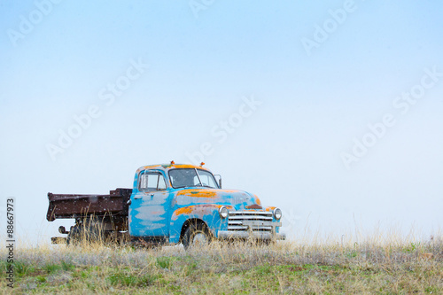Old truck left on a middle of nowhere