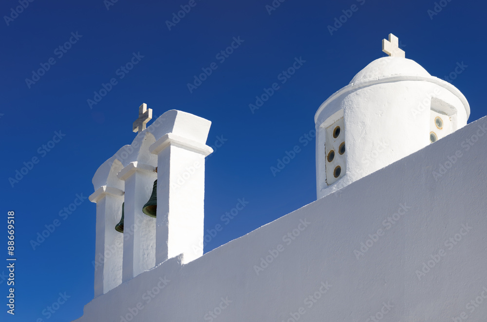 Architectural detail of a church in Milos island, Cyclades, Greece Architectural detail of a church in Milos island, Cyclades, Greece