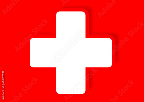 Schweizer Flagge mit 3d Kreuz