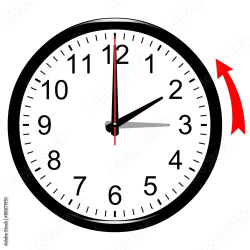 Horloge. A 3h il sera 2h