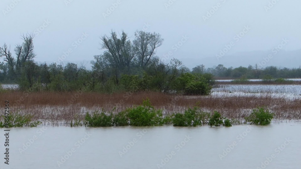 Flood, flooded Murnau Moor, Germany, Upper Bavaria Flood, flooded Murnau Moor, Germany, Upper Bavaria