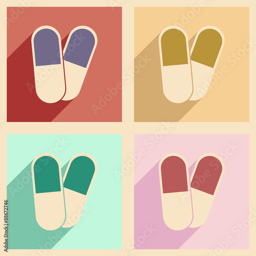 Flat with shadow concept and mobile application pharmaceutical