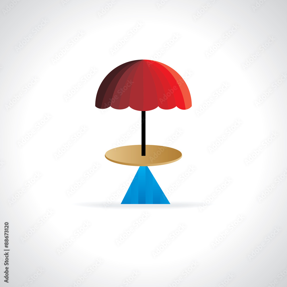 creative coffee table with umbrella vector 