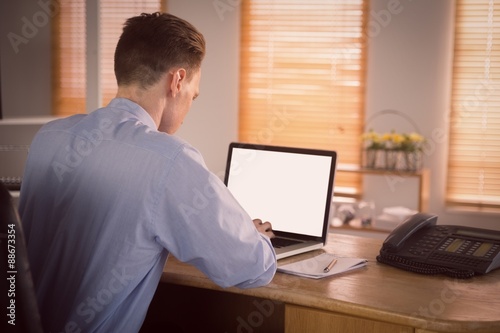 Businessman working on his laptop