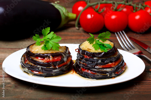 Parmigiana di melanzane: baked eggplant - italy, sicily cousine