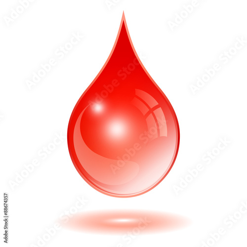 Red blood drop icon photo