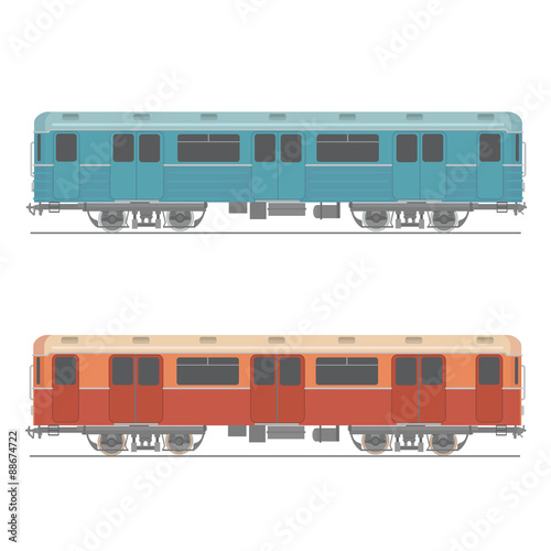 Decorative underground rapid train vector design element Retro