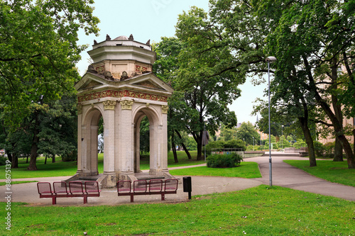 The old gazebo in the Park Kronvalda. Riga, Latvia © balakate