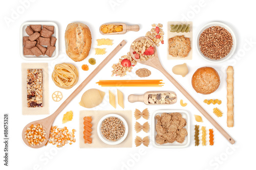 cereals on white background 