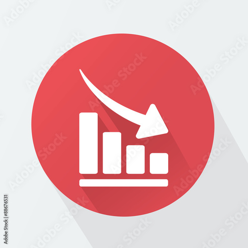 Vector arrow graph down icon