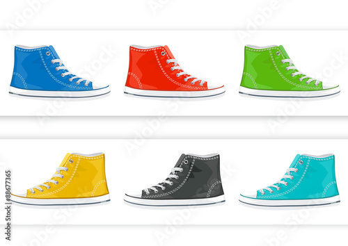 banner with colorful sneakers