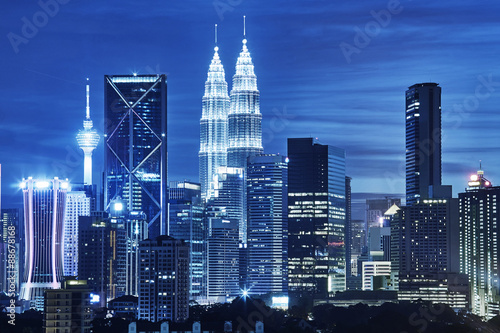 Canvas Print Kuala Lumpur skyline at night