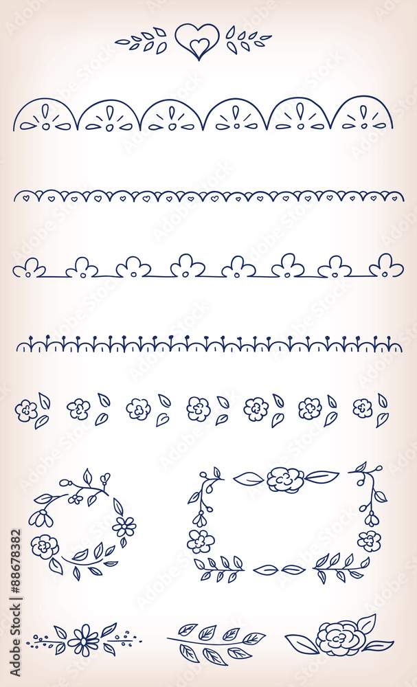 Obraz premium Vector doodle elements design set