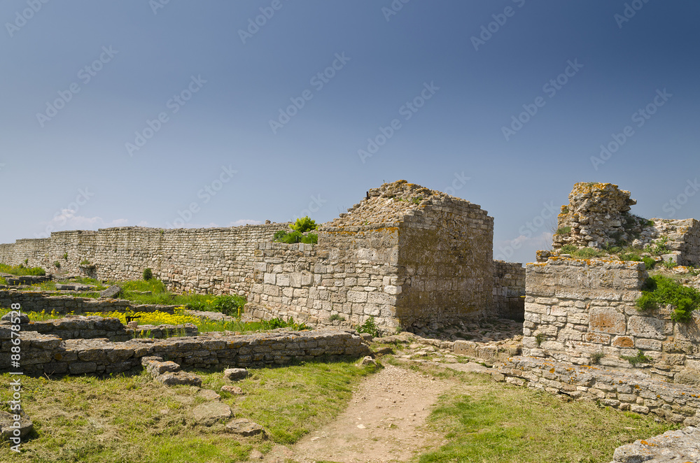 Remains of the medieval fortress on cape Kaliakra, Bulgaria