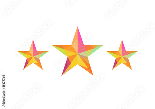 low poly polygon multi colored stars