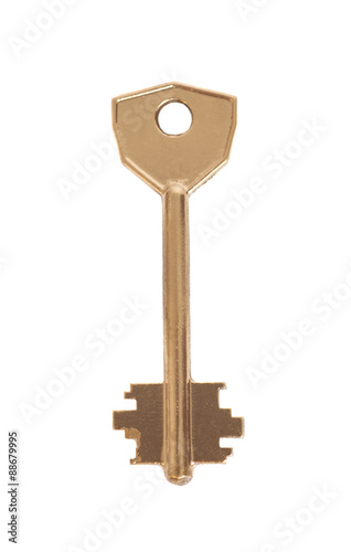 Golden Key isolated on white background