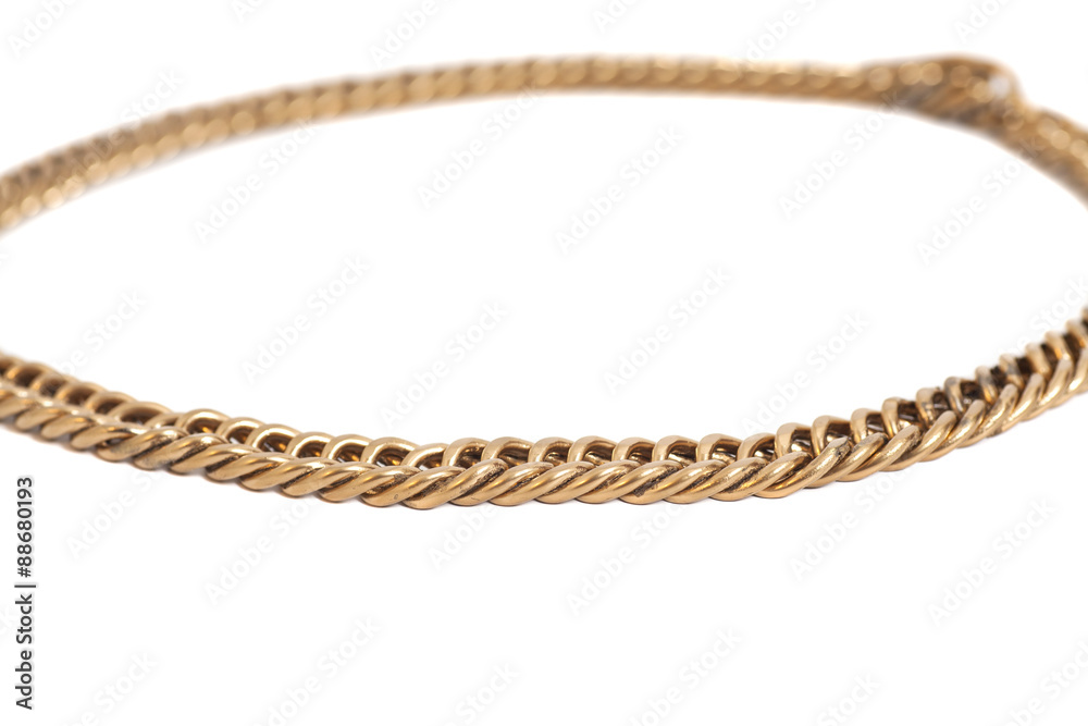Fototapeta premium golden chain isolated on white background